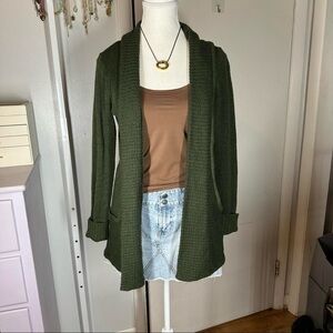 Forest Green casual cardigan with pockets
